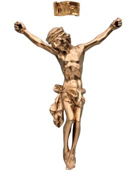Christuskorpus mit INRI 90 cm Fiberglas bronziert
