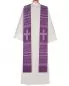 Preview: Stola violett Wolle & Seide 140 cm Kreuze gestickt