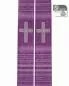 Preview: Stola violett Wolle & Seide 140 cm Kreuze gestickt