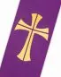 Preview: Diakonstola violett 140 cm Kreuz, A & O gestickt