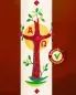 Preview: Osterkerze 800 x 80 mm Lebensbaum mit Kreuz