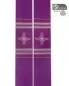 Preview: Stola 140 cm Wolle & Seide violett Kreuze gestickt