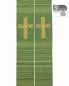 Preview: Stola grün Seide & Wolle 140 cm Kreuz goldgestickt