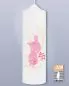 Preview: Taufkerze Schutzengel rosa für Mädchen 225 x 70 mm