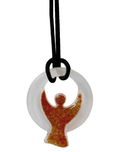 Schutzengel - Anh�nger aus orangefarbenem Glas