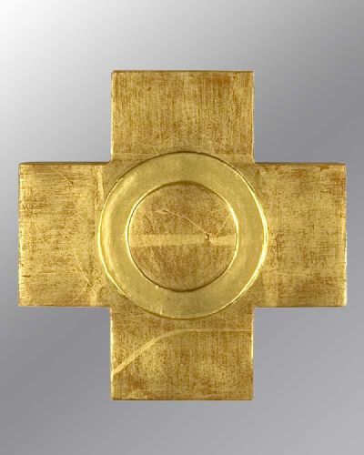 Holzkreuz mit echter Blattgoldfassung