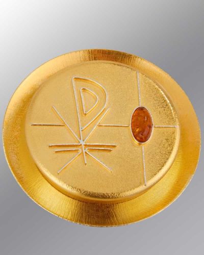 Versehpatene mit PAX und Kreuzsymbol mit Bernsteinbesatz