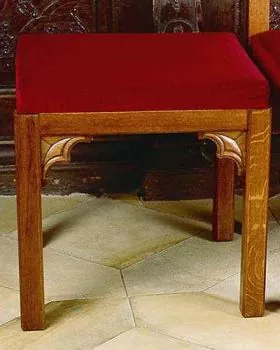 Sedilie gotisch 50 x 45 cm braun, mit Samtbezug