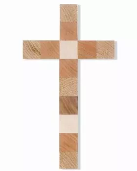 Wandkreuz 12 Apostel aus Holzwürfel 36 x 20 cm