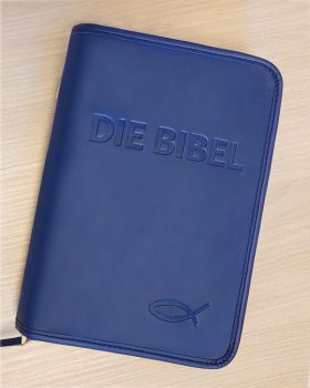 Bibel mit Reißverschlussetui blau, 20 x 14 x 4,5 cm