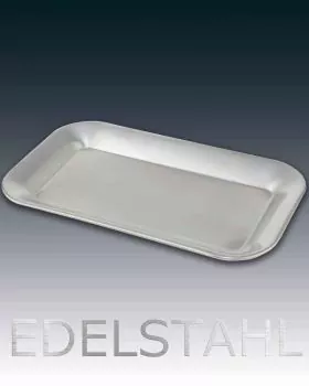 Edelstahl - Tablett robust matt, 21 x 13 cm