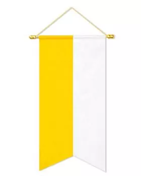 Fahne Baumwollstoff ohne Quasten gelb & weiß