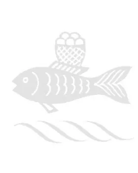 Korporale Leinedamast weiß 50 x 50 cm Fisch eingewebt