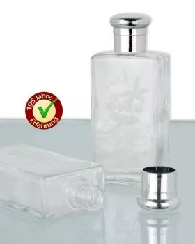 Paar Messweinflaschen Glas Wasser + Weinsymbolik