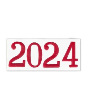 Jahreszahl für Osterkerzen 2024 Wachs rot, 2 cm hoch