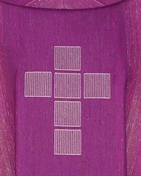 Kasel violett gesticktes Brustkreuz schlicht 134 cm
