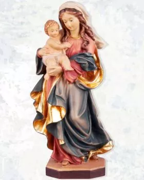 Maria m. Kind holzgeschnitzt 30 cm Mutter der Ehrfurcht