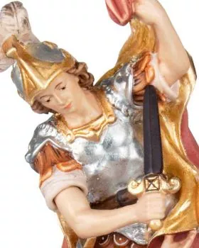 Heiliger Martin mit Bettler, 20 cm geschnitzt bemalt