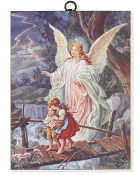 Schutzengel Bild 15 x 20 cm liebliches Motiv mit Kindern