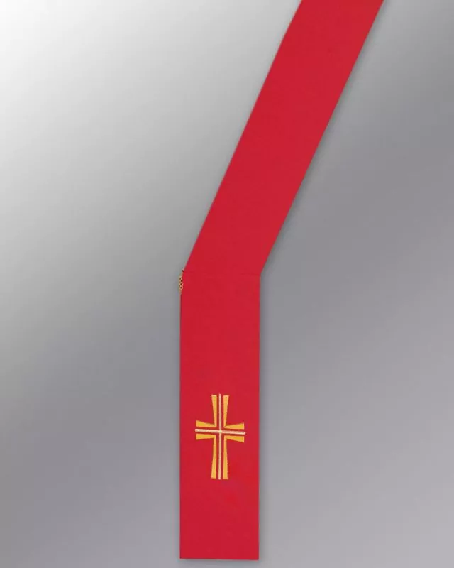 Diakonstola strapazierfähig rot, Kreuz gestickt