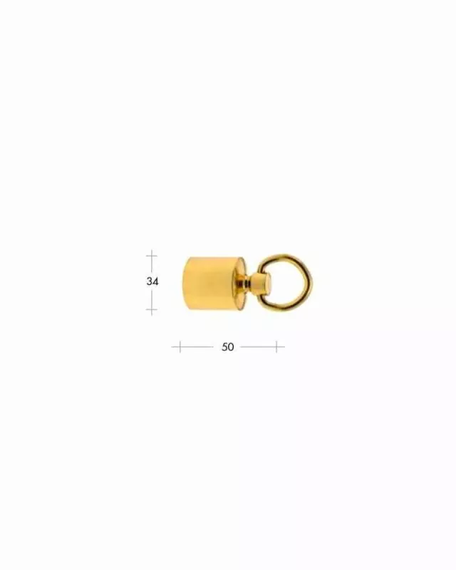 Endkappe Messing mit Ring für Absperrseile 30 mm Ø