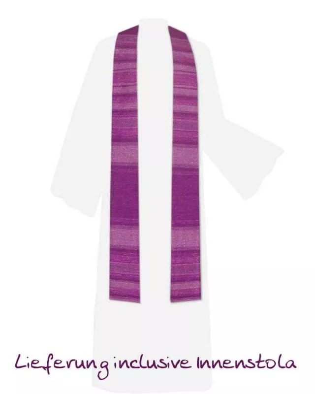 Kasel violett gesticktes Brustkreuz schlicht 134 cm