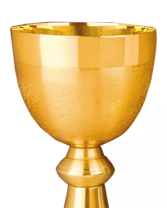 Kelch vergoldet 19 cm hoch Applikation Lamm Gottes