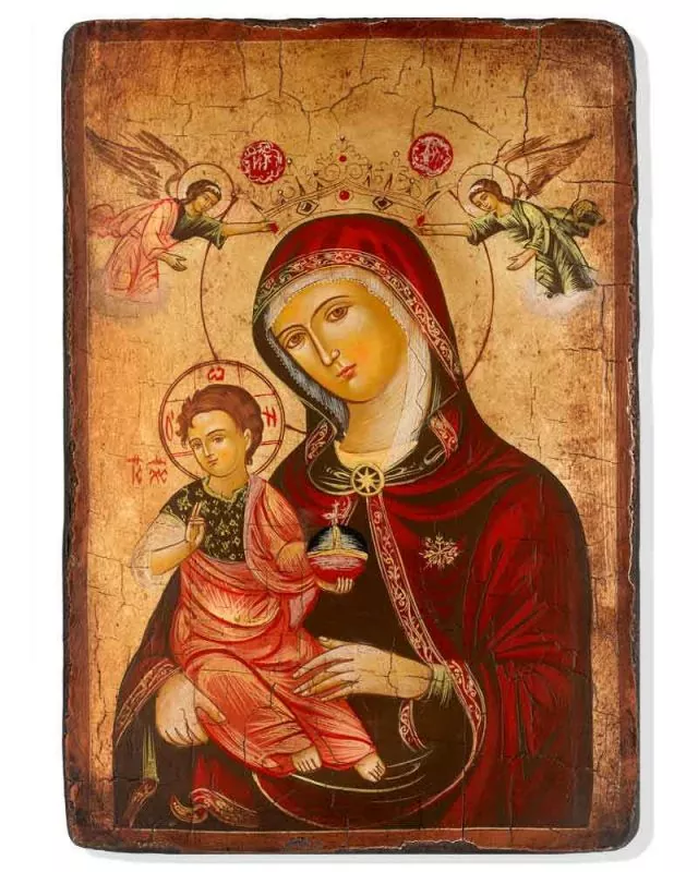 Ikone Maria Consolazione handgemalt 22 x 32 cm