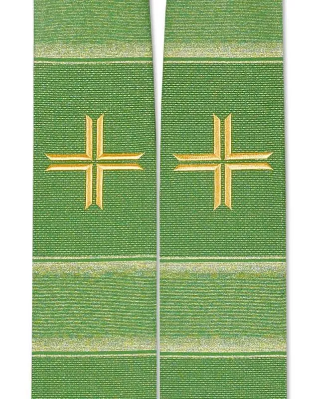 Stola des Friedens 140 cm grün bestickt Faconschnitt