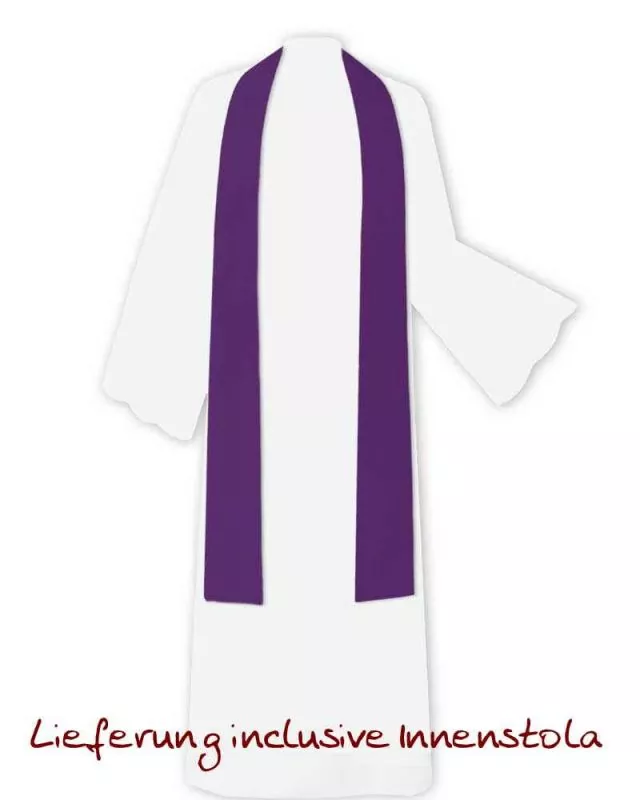 Kasel violett schlicht mit gesticktem Kreuzsymbol