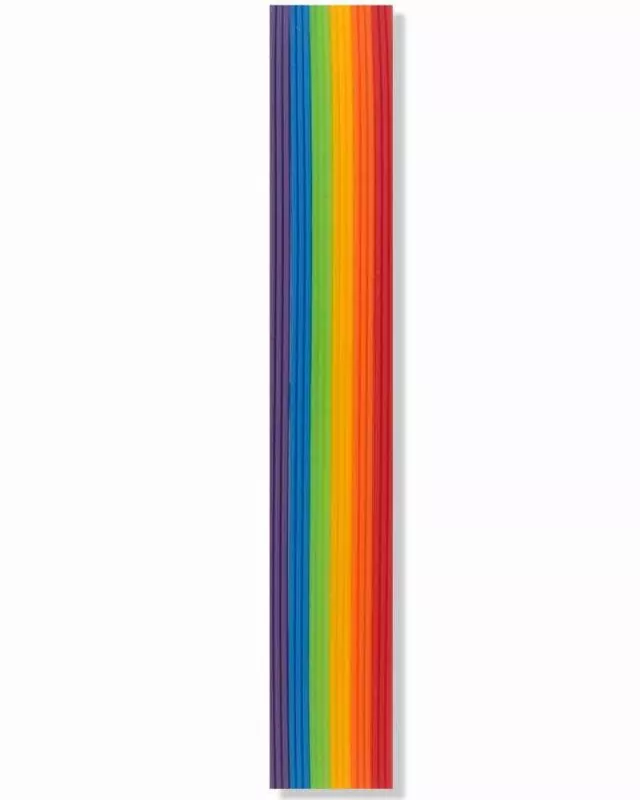 Rundstreifen 2 x 230 mm Regenbogenfarben Wachs