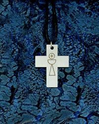 Edelstahlkreuz "Kelch und Hostie"