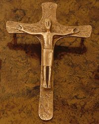 Liegekreuz aus Bronze 21 x 15 cm