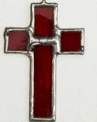 Glaskreuz 3,5 x 4,5 cm, Bleieinfassung - Einzelst�ck