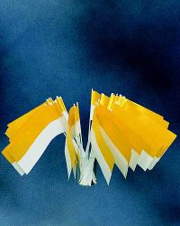 Papierf�hnchen zweifarbig gelb/wei�