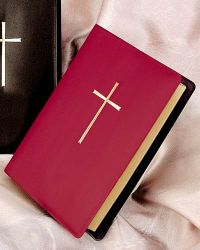 Hymnal covers, maroon with cross