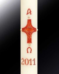 Osterkerze 2010 mit Reliefkreuz 800/80 mm sofort lieferbar