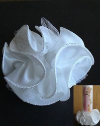 Kerzenschmuck Tropfrosette Stoff/Perlon