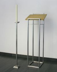 Paschal candle holder, brushed stainless steel