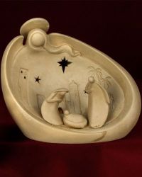 One-piece nativity scene for tealight, 18 cm