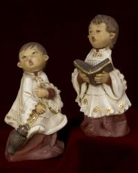 Solid cast altar boy figurines