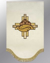 Fahne „Fisch mit Brot“ und „Herz Jesu“