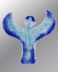 Engel aus Glas, blau, 12,5 cm