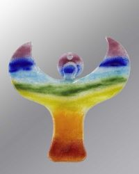 Engel aus Glas, in Regenbogenfarben, 12,5 cm