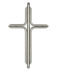 Edelstahlkreuz, aus Rundst�ben gefertigt, 15 x 25 cm