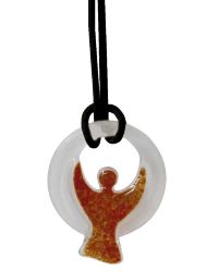 Schutzengel - Anh�nger aus orangefarbenem Glas
