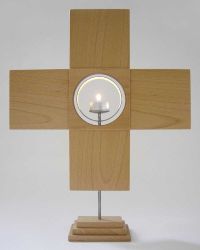 Licht im Kreuz Buche natur, 44 x 51 cm