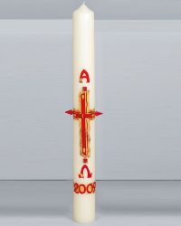Osterkerze 2010, Kreuz und N�geln, A + O, 800/80 mm