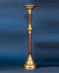 Brass standing candle holder, 71 cm