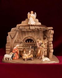 Krippe mit Stall Figurengr��e 14 cm